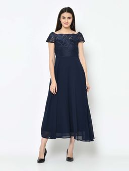 Latin Quarters - Navy Blue Solid Dress