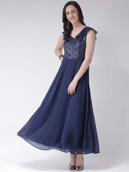 Latin Quarters - Navy Blue Solid Dress