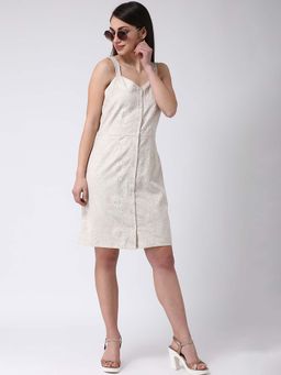 Latin Quarters - Beige Solid Dress
