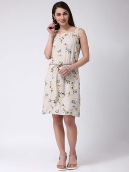 Latin Quarters - Beige Solid Dress