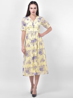 Latin Quarters - Light Yellow Printed Dress