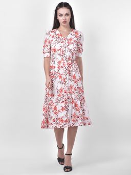 Latin Quarters - Printed Dress with Ruffle Hem
