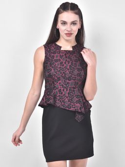 Latin Quarters - Maroon Peplum Dress