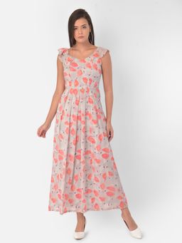 Latin Quarters - Grey Printed Maxi Dress