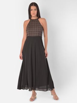 Latin Quarters - Halter Neck Solid Maxi Dress