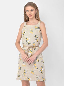 Latin Quarters - Beige Knee Length Dress