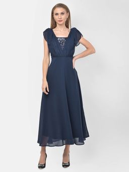 Latin Quarters - Blue Cap Sleeve Midi Dress