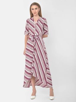 Latin Quarters - Maroon Short Sleeve Maxi Dress