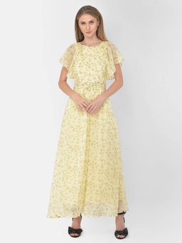 Latin Quarters - Yellow Cap Sleeve Maxi Dress