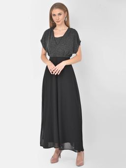 Latin Quarters - Black Half Sleeve Maxi Dress