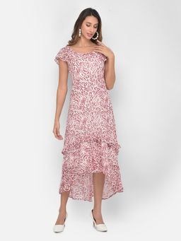 Latin Quarters - Maroon Ruffled Long Dress