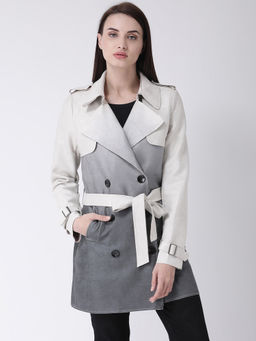 Latin Quarters - Grey Suede Solid Full Sleeve Button Jacket