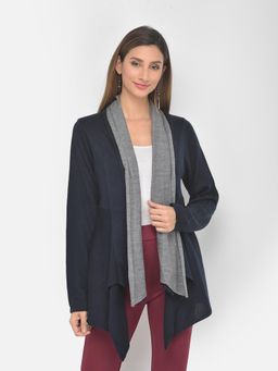 Latin Quarters - Navy Blue Dual Tone Long Shrug