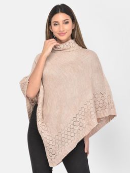 Latin Quarters - Beige High Neck Ponchu