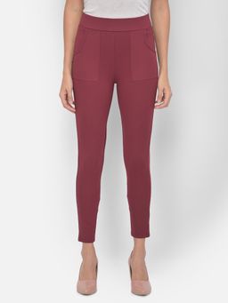 Latin Quarters - Maroon Casual Legging With Pockets