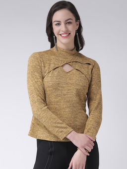 Latin Quarters - Yellow Solid Long Sleeves Top