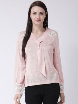 Latin Quarters - Pink Tie & Dye Long Sleeves Top