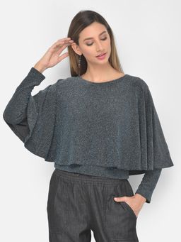 Latin Quarters - Black Cape Sleeve Top