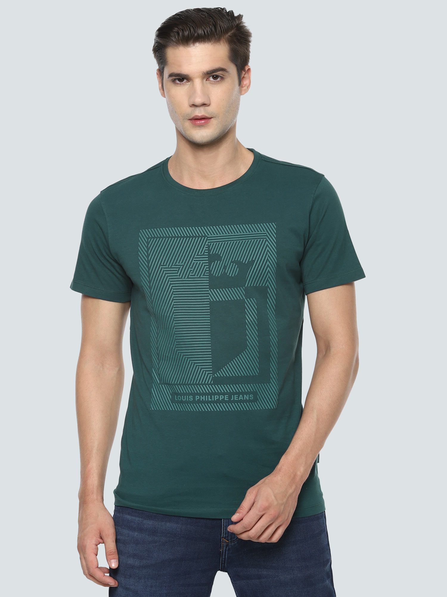 Louis Philippe Jeans Green T-shirt 