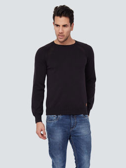 Louis Philippe - Navy Blue Solid Sweater