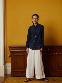 Okhai - Indigo Embroidered Shirt