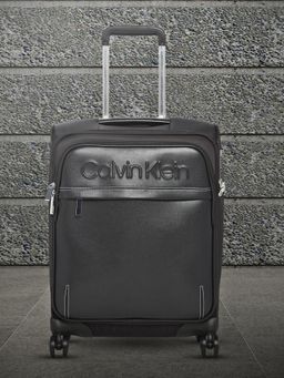 Calvin Klein - West 34Th St-Embossed Soft Body Cabin Black Luggage Trolley