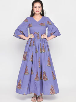 Lavanya The Label - Purple Hand Block Dress
