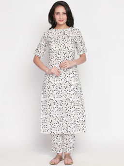 Lavanya The Label - Rose Cotton Kurta With Bottom (Set of 2)