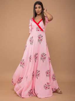 Lavanya The Label - Pink Rayon Printed Dress