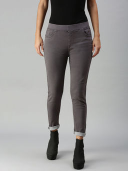 De Moza - Ladies Jegging Solid Cotton Dark Grey