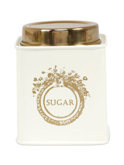 Living With Elan - Dreamer Sugar Stainless Steel 500Ml Canister-Off-White