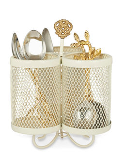 Living With Elan - Byron Cutlery Holder, 4 Sections (Off White)