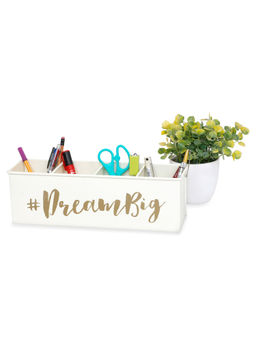 Living With Elan - Dream Big 4 Compartment Desk Organizer-Off White