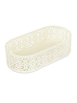 Living With Elan - Flecked Oval Tray (Small, Off White)