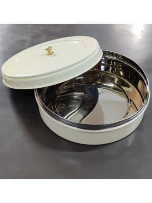 Steel Roti Keeper Buy Living With Elan Round Stainless Steel Storage Roti Box- Off White ...