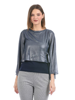 Madame - Women Navy Blue Full Sleeves Top