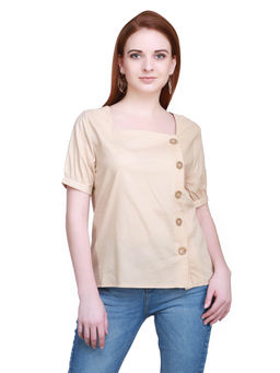 Madame - Beige Solid Top
