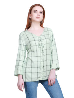 Madame - Mint Color Women Textile Top