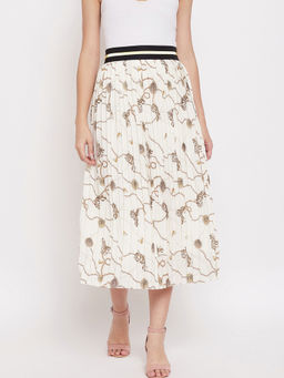 Madame - Off White Floral Skirt