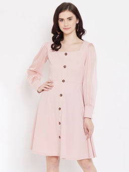 Madame - Solid Women Pink Dress