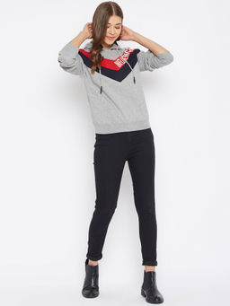 Madame - Women Grey Sweat-shirt