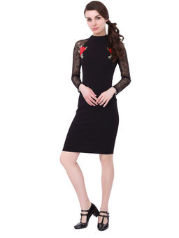 Madame - Solid Women Black Dress