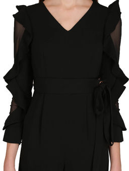 Madame - Black Solid Jumpsuit