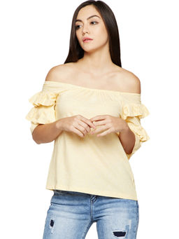 Madame - Women Lemon Half Sleeve Top