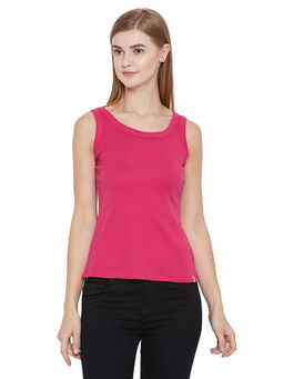 Madame - Pink Solid Spaghetti Top