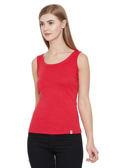 Madame - Red Solid Spaghetti Top