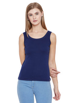 Madame - Navy Solid Spaghetti Top