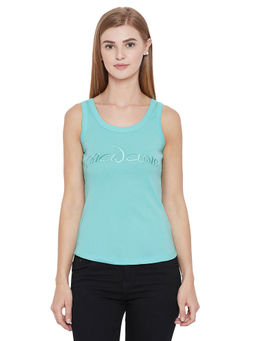 Madame - Blue Printed Spaghetti Top