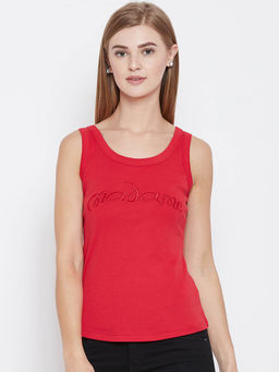 Madame - Red Printed Spaghetti Top