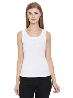 Madame - White Printed Spaghetti Top